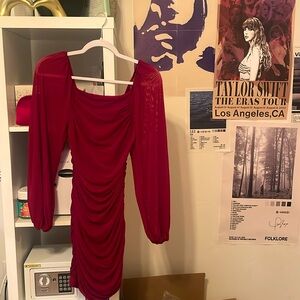 Red Dress,Small,Zip Up